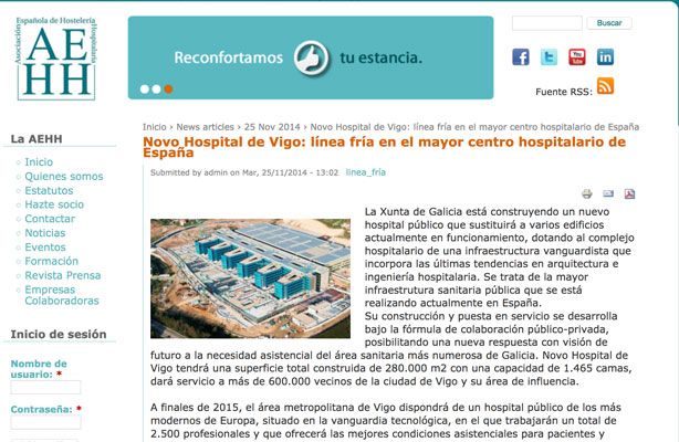 Novo Hospital de Vigo: línea fría en el mayor centro hospitalario de España